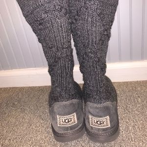 Dark Gray Cable Knit UGG Boot